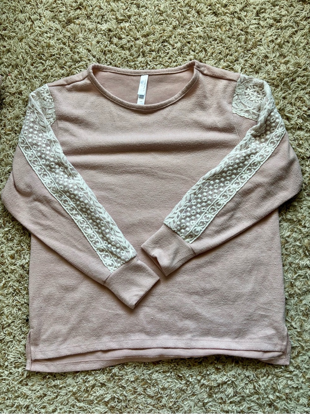 FN by Flora Nikrooz Women's Lace-Trim Pink Pullover Top Size M